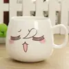 Caneca Cerâmica Personalizada com Tampa e Colher Caneca para Casal Fashion Caneca de Casa Caneca Fofa para Chá para Homens e Mulheres