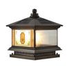 Lámpara de Cabeza de Columna Solares de Cobre Completo Lámpara de Patio Exterior Lámpara de Puerta de Villa Lámpara de Pilar de Puerta Lámpara de Pared de Patio Lámpara de Pilar