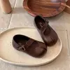 Zapatos de cuero pequeños ins retro 2026 primavera y otoño nuevo estilo versión coreana para niñas Mary Janes boca poco profunda zapatos de princesa suela blanda zapatos de vestir