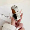 Correa de Reloj de Cuero Genuino Morandi de Bloques de Color Inclinados Compatible con Apple 11 S12 Huawei GT7 Fit5 Xiaomi Pulsera