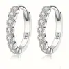 Pendientes geométricos simples de circón estilo europeo y americano para comercio exterior transfronterizo, sensación de lujo ligero y alta gama, pendientes de moda versátiles para mujer con incrustaciones de diamantes