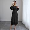 Vestido francés de manga larga abullonada para mujer 2025 Otoño Nuevo Estilo Estilo Suave Elegante de Alta Gama Primavera y Otoño Vestido Largo para la Hora del Té