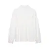Para Comércio Exterior Transfronteiriço Europeu e Americano Roupas Femininas Aliexpress Mais Vendidas Verão Retrô Versátil Gola Alta Renda Camisa Branca
