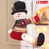 Fivela de Cortina de Natal Nova Transfronteiriça Boneco Natalino Xadrez Retrô Abraçador de Cortina Boneco de Neve Decoração de Casa