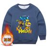 Ropa para niños Wang Wang, suéter de algodón con cuello redondo para niños, abrigo cálido para bebés, además de jersey acolchado de terciopelo, una generación de cabello