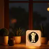 Luminária de Mesa Criativa de Cristal Luminoso com Artesanato de Gravação Interna 3D, Decoração de Base de Madeira, Presente, Presente de Aniversário