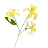 Flores Artificiais 3 Cabeças Lírio Selvagem Flores de Casamento Decoração de Casa Flores Decorativas 3 Cabeças Lírio Dourado Flores Artificiais Suprimento Transfronteiriço