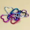 Ventas Directas de Fábrica Aleación de Aluminio No. 5 Mosquetones de Corazón Coloridos 42*40mm Hebilla de Corazón de Durazno para Exteriores Gancho para Mochila de Montañismo