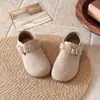 Zapatos Birkenstock Bordados Estilo Artístico Infantil 2026 Otoño/Invierno Nuevo Diseño Bailarinas con Hebilla para Niñas Versátiles Zapatos Pequeños de Cuero
