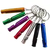 Soporte Lote Mixto Pequeño silbato de aleación de aluminio salvavidas con llavero de colgado rápido supervivencia silbato pequeño de 4.5CM