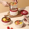 Lonchera de Acero Inoxidable con Cerezas, Esencial para la Oficina, Perfecta para Llevar Comidas al Trabajo, Lonchera Estilizada y que Mantiene la Frescura, Regalo para Reunión Anual