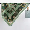 Pañuelo Cuadrado Pequeño de Imitación Seda Lana Algodón Lino, Nuevo Pañuelo de Seda Otoño e Invierno, Versátil para Viajes Diarios, Moda Retro, Chal Elegante de Alta Gama