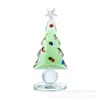 Adorno de cristal con forma de árbol de Navidad incrustado con diamantes, artesanía creativa, decoración de escritorio, regalo de Navidad, suministro de Amazon