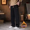 Atacado Transfronteiriço Calças Esportivas Masculinas de Veludo Cotelê, Outono e Inverno, Forradas com Fleece, Pierna Larga, Calças de Moletom Casuais, Corte Reto Solto, Tendência