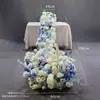 Cascata de Flores Artificiais Transfronteiriça Longa Fileira de Flores Flores para Corredor de Casamento Decoração de Palco de Casamento Vitrine Flores de Seda