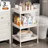 Estantería de Almacenamiento para Baño, Carrito Móvil de Múltiples Niveles de Pie, Estantería de Almacenamiento para Espacios Pequeños del Inodoro, Estantería de Almacenamiento para Lavabo