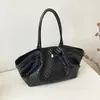 Bolso Tote Textura Tejida Retro Coreana Temperamento Mujer Otoño Temprano 2025 Gran Capacidad Casual Viaje Diario Bolso de Hombro Único