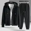 Conjunto Casual Transfronterizo para Hombre Primavera Nuevo Holgado Talla Grande Moderno Sudadera con Capucha Pantalones Deportivos Conjunto de Dos Piezas Casual Deportivo