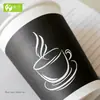 Taza de Café Desechable Negra Engrosada Taza para Té de Leche Taza de Papel para Leche de Soya Taza Engrosada para Llevar Bebida Caliente con Tapa Comercial