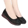 Zapatos de Malla de Cuero Suave para Mujer 2026 Verano Huecos Transpirables Delgados Zapatos de una Sola Pieza Suela de Goma Suela Suave Zapatos para Madre Sandalias para Mediana Edad y Mayores
