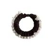 Faixa de cabelo com babados de renda estilo coreano, macia e confortável, scrunchie pequeno de seda gelada, elástico simples para rabo de cavalo para mulheres