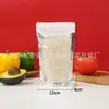Bolsas tipo doy-pack aluminizadas con cierre transparente, bolsas autosellables para nueces, frutas secas, té de flores, snacks y empaque de alimentos, en stock