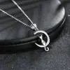 Joyería transfronteriza moda femenina collar chapado en cobre y plata colgante de gato y luna estilo caricatura simple y lindo joyería al por mayor