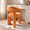 Taburete de Maquillaje Lujo Ligero Silla de Maquillaje Avanzada Estilo Nórdico Crema Silla de Maquillaje Respaldo Cómodo Silla para Dormitorio Vestidor