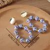 Pendientes de Aro con Cuentas de Porcelana Azul y Blanca Estilo Nuevo Chinoiserie Transfronterizos Europeos y Americanos 2025 Nuevo Suministro Mayorista de Exportación