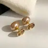 Pendientes Sin Perforar, Pinzas para Orejas Retro Otoño e Invierno, Pendientes Cubo de Azúcar Moreno, Pinzas para Orejas de Perla a la Moda y Elegantes, Sensación de Lujo Ligero y Gama Alta