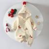 Macacão de Outono e Inverno para Bebê Forrado com Lã Roupa de Inverno com Capuz Quente Camisa com Zíper Natal Forrado com Lã Roupa de Escalada para Bebê para Sair
