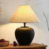 [Transfronterizo] Lámpara de mesa de cerámica estilo antiguo para mesita de noche de dormitorio, hotel, casa de huéspedes, sala de estar, lámpara de mesa estilo wabi-sabi, pieza decorativa retro japonesa