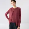 Nuevo suéter de cachemira pura para otoño e invierno, cuello redondo, corte ajustado, versátil, prenda superior cálida, suéter, abrigo, cárdigan de punto