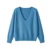 26 Suéter Base Manga Longa Gola V Profunda 100% Lã Merino Australiana Outono/Inverno, Solto e Casual com Toque Elástico