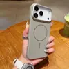 Modelo Popular Transfronterizo Adecuado para Iphone17Promax Funda Magnética para Teléfono con Sensación de Piel Dorada Carcasa Protectora Dura Apple 16 15