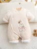 Mameluco de mariposa para bebé, forrado de polar para otoño e invierno, de manga larga, protector de barriga, a prueba de viento, cálido y adecuado para dormir o gatear
