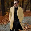 Estação de primavera e outono, estilo de comércio exterior, estilo europeu e americano, jaqueta trench coat masculina leve, simples, moderna e elegante, de comprimento médio
