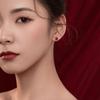 Pendientes de plata s925 Nalan de frijol rojo con piedra sintética de pino rojo cuadrado, joyería festiva para orejas G2622