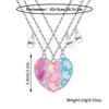 Colar Transfronteiriço Novo Refletivo Unicórnio Amor Três Pétalas BFF Amigo Bom Colar Princesa Crianças Colar Venda por Atacado