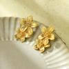 Aretes Franceses Retro de Lujo Ligero con Borla de Flores de Acero Inoxidable para Mujer, Nuevos de Alta Gama Estilo Cool Transfronterizo, Aretes Exagerados