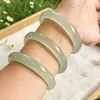 Pulseira de Jade Aventurina Natural, Pulseira Água Clara para Mulheres, Tira Plana, Verde Lago como Água Gelada, Bracelete de Jade Aventurina Claro, Item de Venda ao Vivo