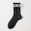 Calcetines de Verano Finos Estilo Ballet Hasta la Pantorrilla con Borde de Encaje de Malla y Moño, Calcetines Holgados Lolita Versátiles Casuales