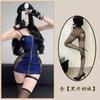 Oficial de Policía Conejo* Estilo Hermana Real Cárdigan con Cremallera Uniforme de Cosplay de Mujer Policía Juego de Roles Pijama Sexy de Encaje Patchwork para Mujer