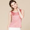 Chaleco de Seda de Verano Huaye para Mujer, Camiseta Base Delgada sin Mangas de Corte Ajustado, Camisola de Punto 100% Seda de Morera