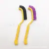 Cepillo para costuras laterales del interior del coche, cepillo para huecos de eliminación de polvo, mango de plástico, cabeza curva, cepillo que no daña el coche