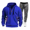 Traje de Sudadera Deportiva Otoño e Invierno Transfronterizo 2024 para Hombre con Cremallera Sudaderas Ropa Deportiva Traje Suéter Suéter Conjunto de Dos Piezas