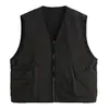 Chaleco de color sólido personalizado con cuello alto para hombre según tu diseño, chaleco acolchado corto y grueso para hombre, chaleco simple de algodón casual para hombre