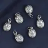 Colgante pequeño de Buda de plata de ley 925 retro desgastado doble cara bebé Buda pequeños accesorios DIY hechos a mano accesorios de material con cuentas