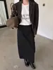 Chique sem esforço!~Saia de lã de seda com estampa de leopardo para mulheres, estilo outono, cintura alta, comprimento médio, saia justa