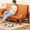 Sofá cama, plegable, de doble propósito, adecuado para apartamentos pequeños, multifuncional, extensible, diseño simple, individual o doble, para siestas, cama plegable de bambú